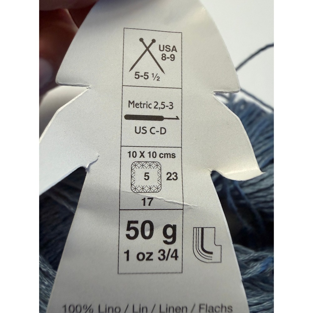 New Katia Lino 100% Linen Yarn 50g Blue Crochet Knitting Summer Fiber - Picture 5 of 7